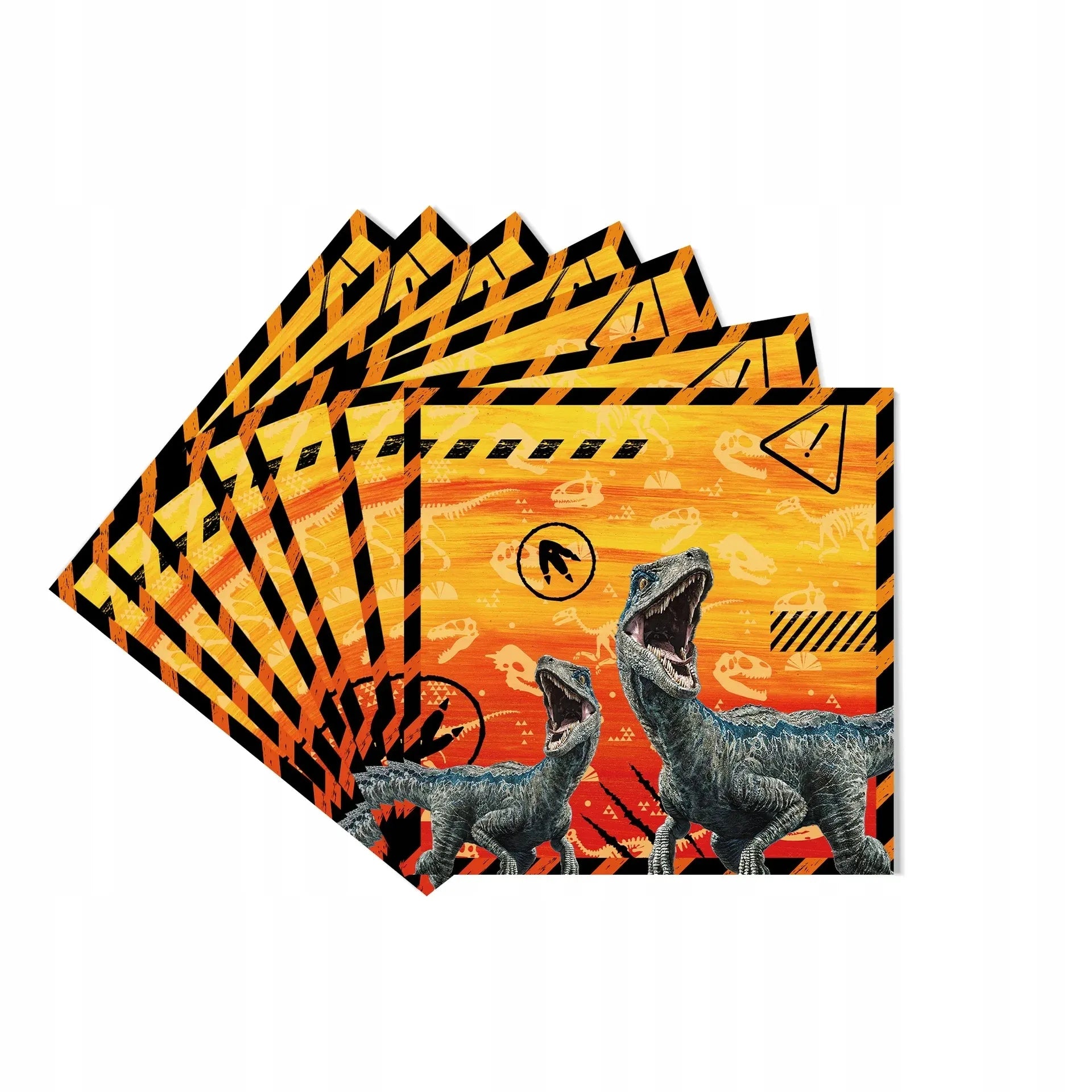 Vienkartinės lėkštės puodeliai servetėlės Dinozaurų pasaulis 50 vnt. rinkinys
