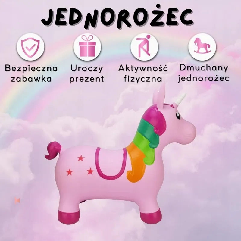 Woopie guminis šokliukas vienaragis rožinis + pompa